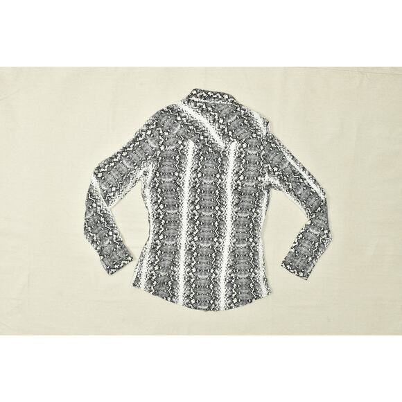 Wrangler Retro Women's Snap Button Up Top Blouse Animal Print Size M Rayon - Picture 8 of 8